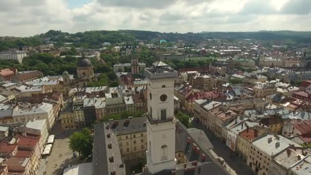 Town Hall stad Lviv, Oekraïne — Stockvideo