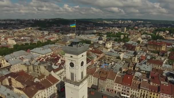 Town Hall Şehir Lviv, Ukrayna — Stok video