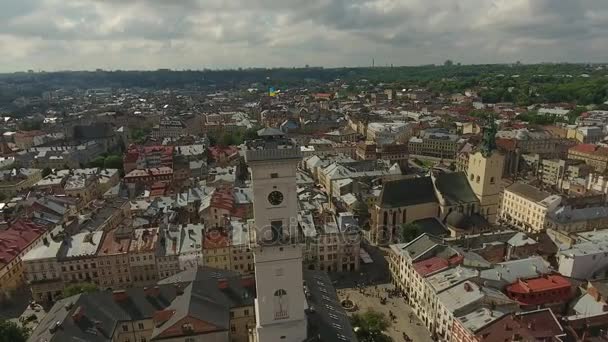 Town Hall stad Lviv, Oekraïne — Stockvideo