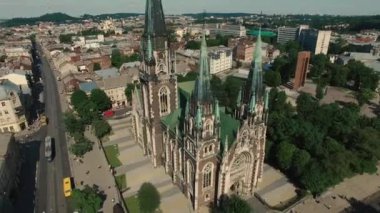 Kilise anteni Old City Lviv, Ukrayna.