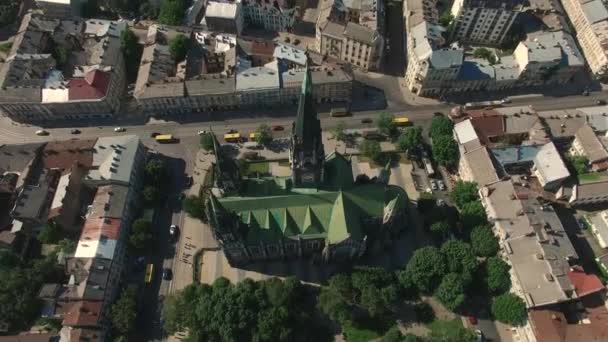 Kościół starego miasta we Lwowie, Ukraina — Wideo stockowe