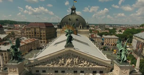 Eski şehir Lviv Opera Ukrayna — Stok video