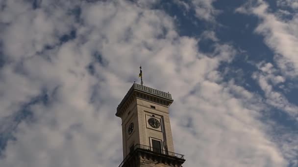 Town Hall město Lvov, Ukrajina — Stock video