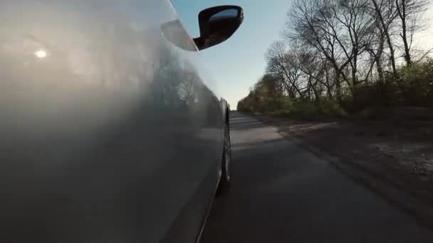 Worker driving to work in expensive car. Glamour vehicle. — Stock Video