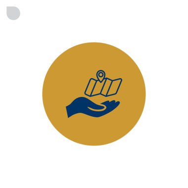 konumu, el ile harita simgesi