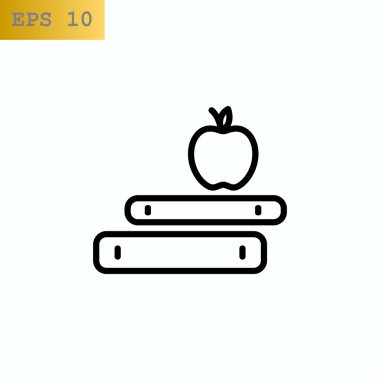 kitap ve elma simgesi