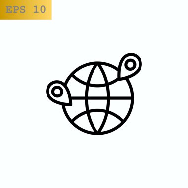 Dünya harita iğne simgesiyle