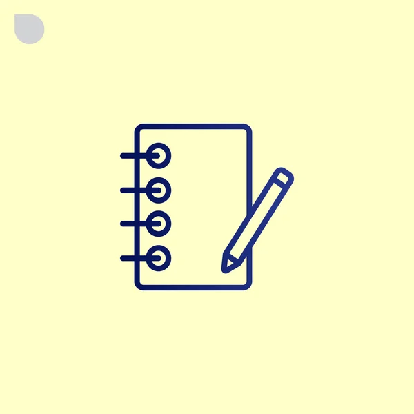 Cuaderno con icono de lápiz — Archivo Imágenes Vectoriales