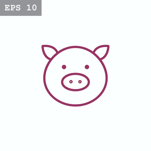 Pig head face icon — Stock Vector