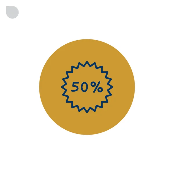 50 por ciento icono de placa — Vector de stock