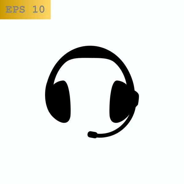 Ακουστικά με μικρόφωνο, ακουστικά εικονίδιο — Διανυσματικό Αρχείο
