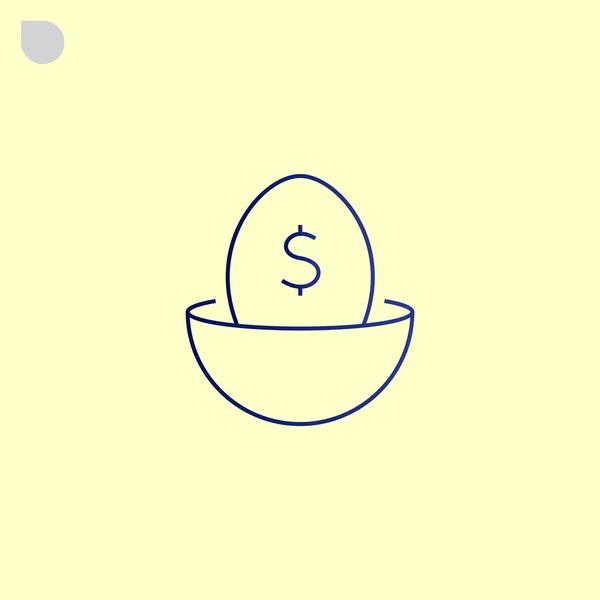 Jajko z ikona znak dolara — Wektor stockowy