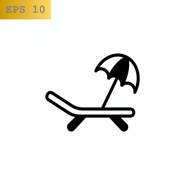 Ikona leżak i parasol — Wektor stockowy