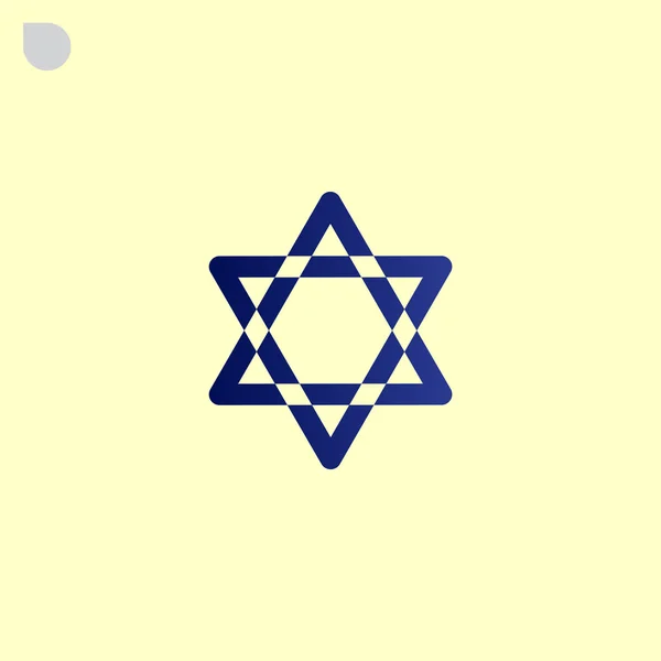Ícone de estrela judeu David — Vetor de Stock