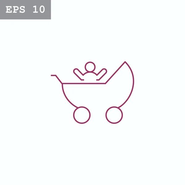 Landau bébé, icône de poussette — Image vectorielle