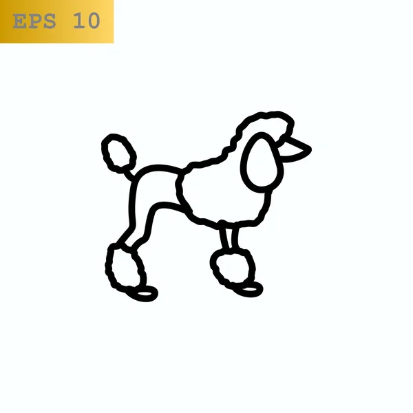Icono perro caniche francés — Vector de stock