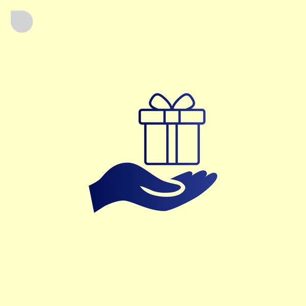 Hand hält Geschenk-Box-Symbol — Stockvektor