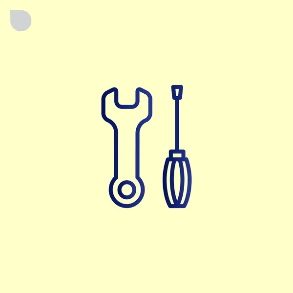 Chave e chave de fenda ícone — Vetor de Stock