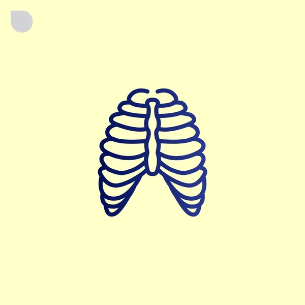 Ikona kosti lidského hrudníku — Stockový vektor