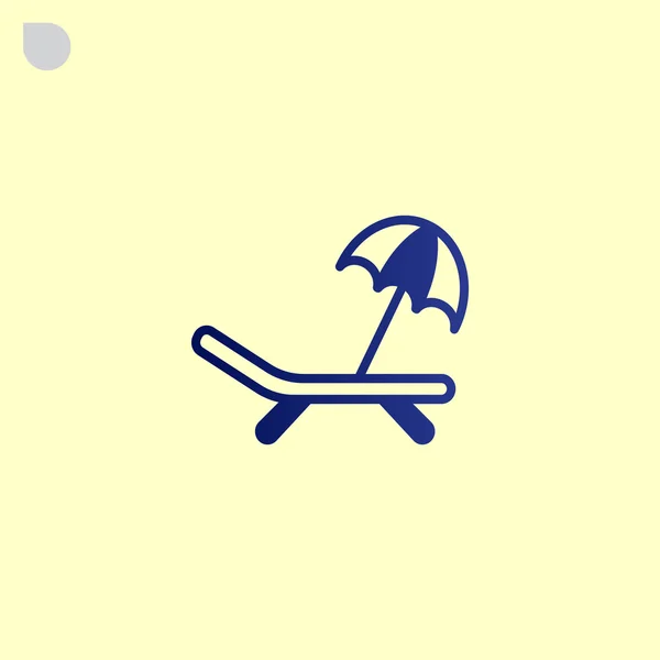 Sdraio e ombrellone icona — Vettoriale Stock