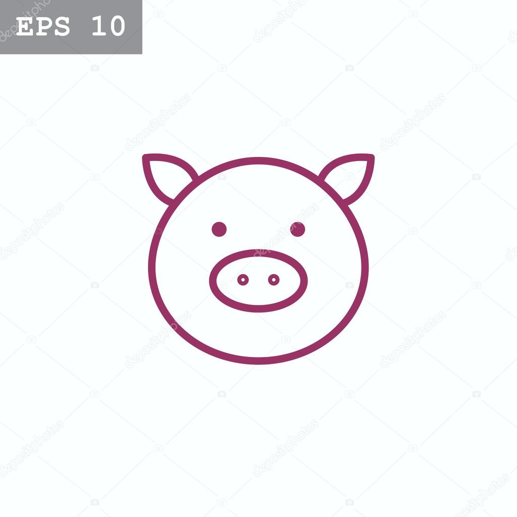 pig head face icon