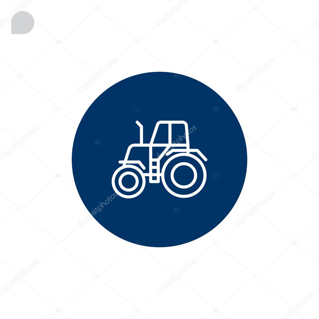 Farm tractor icon. vector illustration