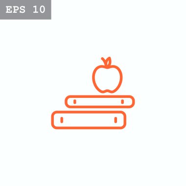 kitap ve elma simgesi