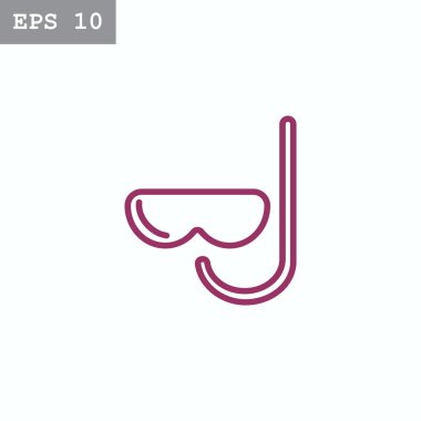 Dalgıç şnorkel ve maske simgesi