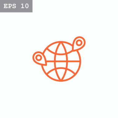 Dünya harita iğne simgesiyle