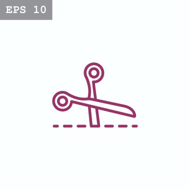 Makas kesim satırı simgesi