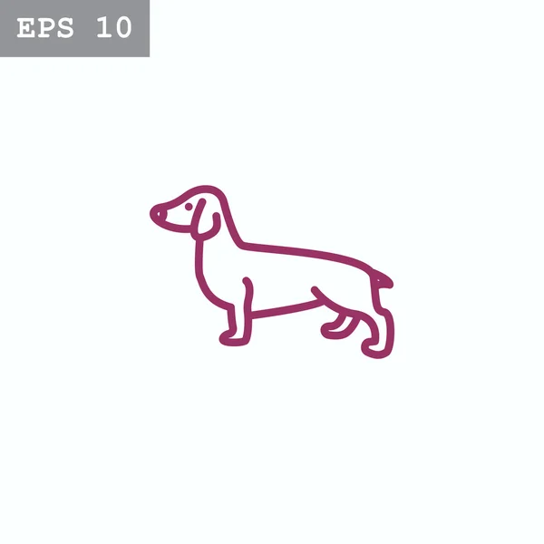 Dachshund Perro icono — Archivo Imágenes Vectoriales