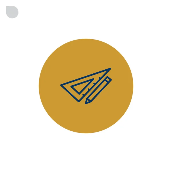 Triangel linjal och penna ikon — Stock vektor