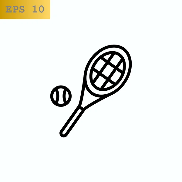 Tennis racket and ball icon — Stock Vector