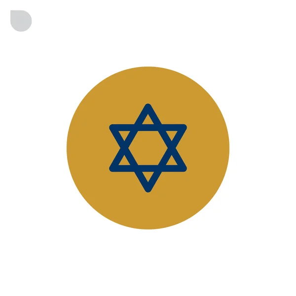 Jüdische David Star-Ikone — Stockvektor