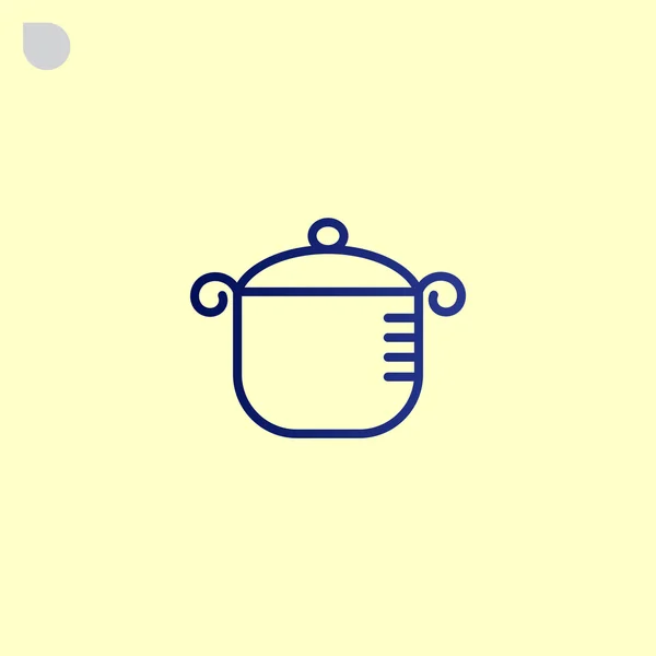 Cacerola, icono de olla de cocina — Vector de stock