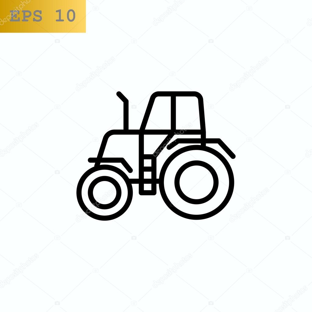 Farm tractor icon. vector illustration