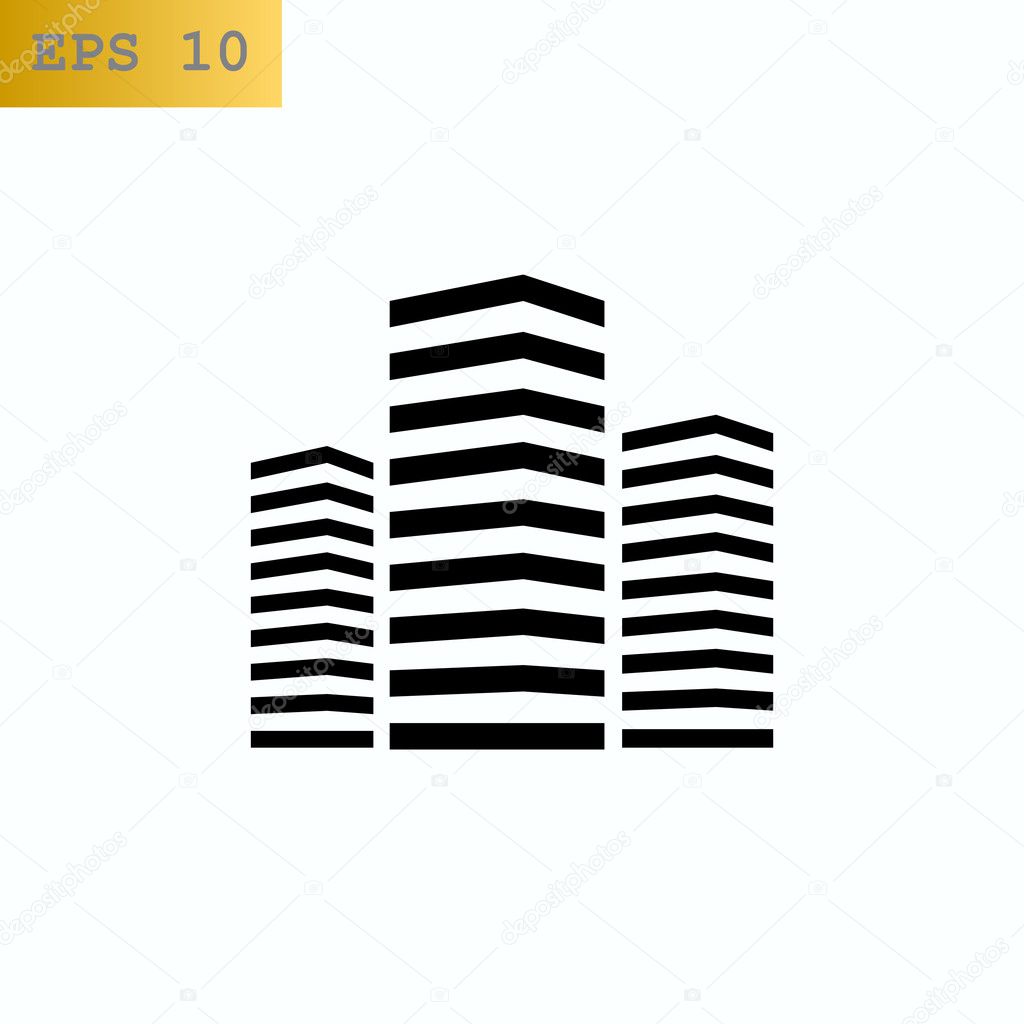 City multistorey buildings icon. vector illustration