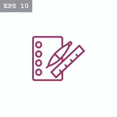 Not Defteri, cetvel, kalem simgesi