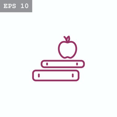 kitap ve elma simgesi