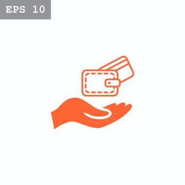 m-cüzdan kartı simgesiyle tutan el