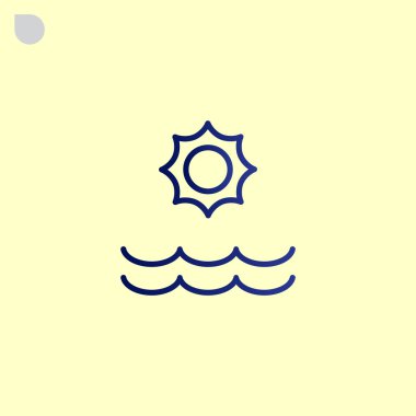 Güneş ve deniz dalgaları simgesi