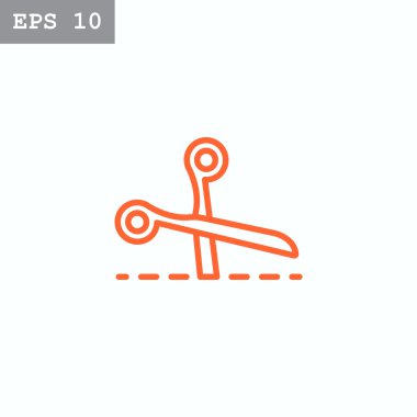 Makas kesim satırı simgesi