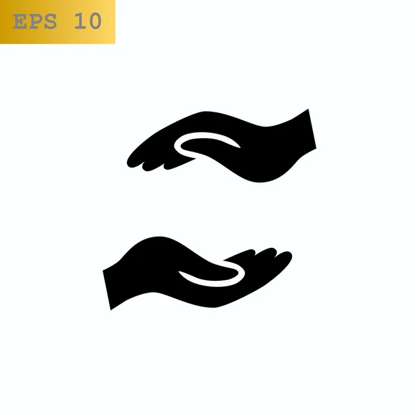Segítve, üres holding kéz ikon — Stock Vector