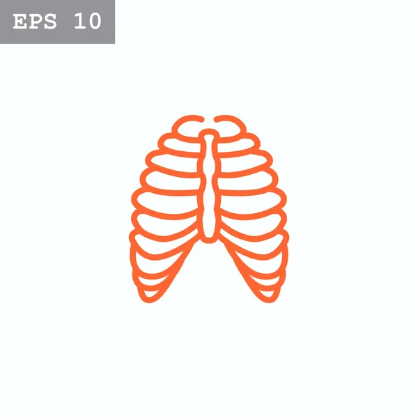 Ícone de ossos de tórax humano —  Vetores de Stock