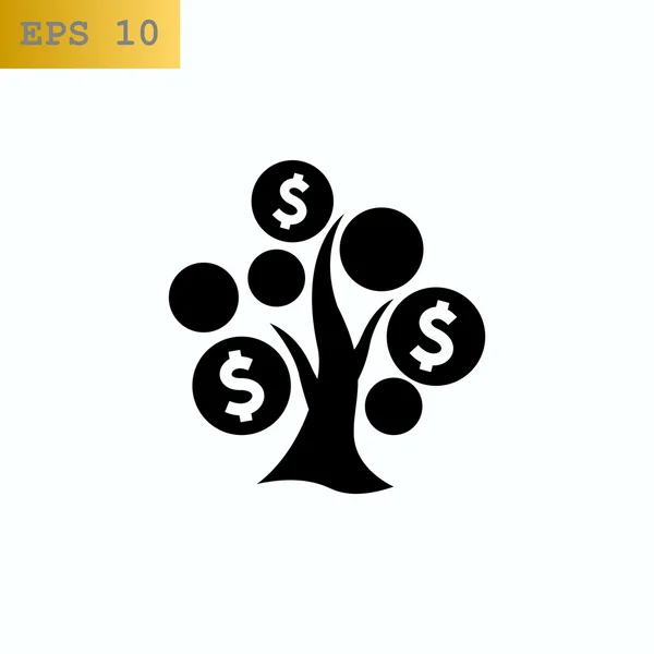 Icona dell'albero dei soldi — Vettoriale Stock