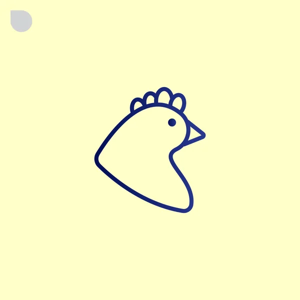 Poulet, icône poule — Image vectorielle