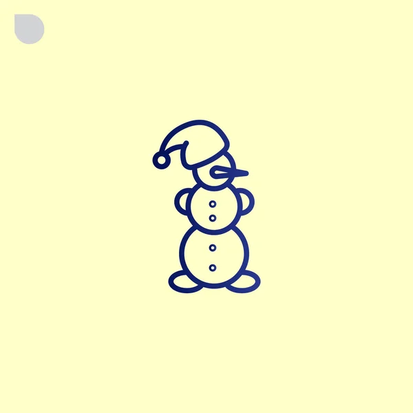 クリスマス雪だるまアイコン — ストックベクタ