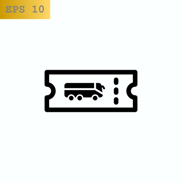 Bus ticket pictogram — Stockvector
