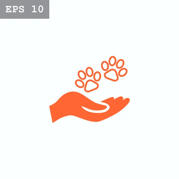 Hand met animal paws pictogram — Stockvector