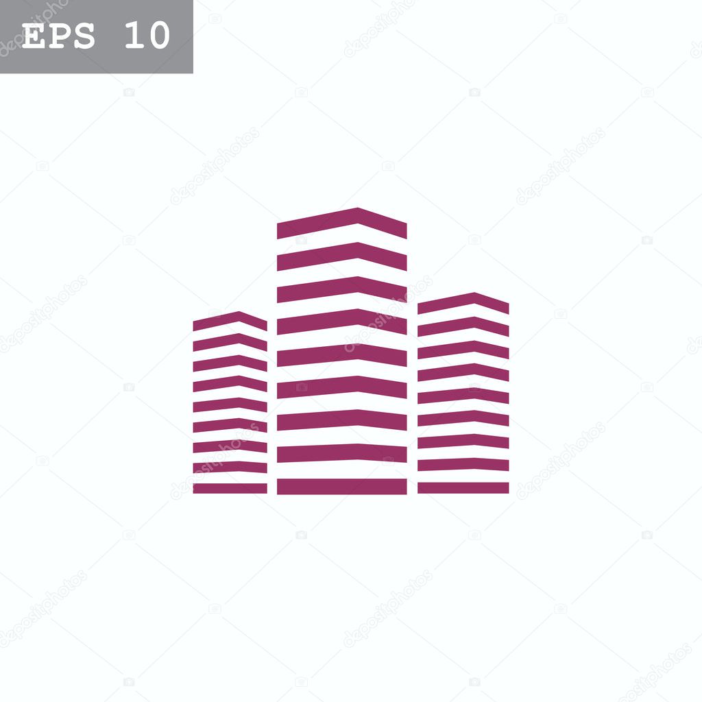 City multistorey buildings icon. vector illustration